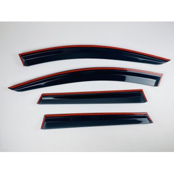 Дефлекторы окон Renault Duster II 2018+ с нерж. хром полоской-6